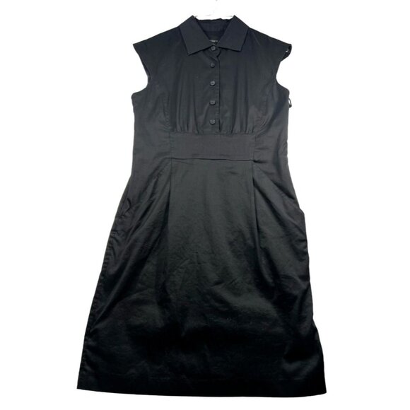Ann Taylor Dress Womens size 4 Black Stretch Business Casual Sleeveless 2 Pocket - Picture 1 of 6
